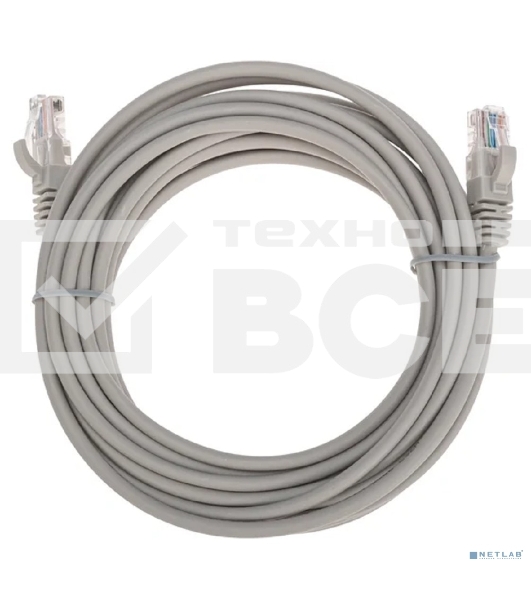 Патч-корд U/UTP, CAT 5e, RJ45-RJ45, 26AWG, ZH нг(А)-HF, серый, 5м  Rexant