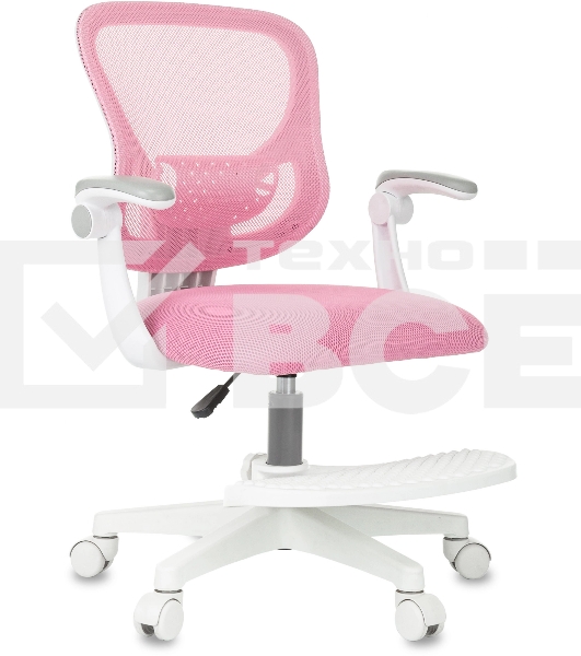 Кресло детское Бюрократ BUROKIDS 3 розовый Velvet 36, крестов. пластик