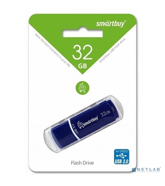 Флешка USB Smartbuy Crown Blue (SB32GbCRW-Bl), 32Gb, USB 3.0, R/W 70/25, синий