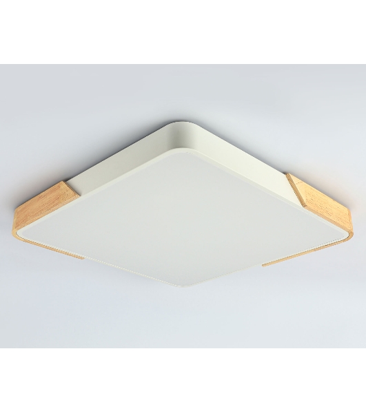Потолочный светодиодный светильник Ambrella light FZ1313 WH/LW белый/светлое дерево 45W 5000K 500*500*50 (без ПДУ)