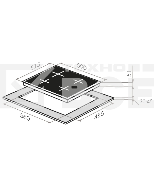 Газовая панель Maunfeld EGHG.64.23CW/G