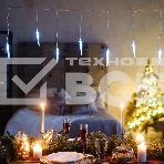 Гирлянда «Сосульки» 1,5х0,25 м, прозрачный провод, белый цвет свечения NEON-NIGHT, фото2