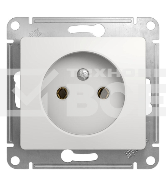 Механизм розетки 1-м СП Glossa 16А IP20 без заземл. бел. SchE GSL000141