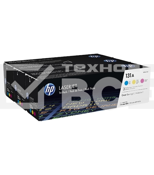 Картридж лазерный комплект HP 131A U0SL1AM голубой/пурпурный/желтый для HP LJ Pro 200/Color M251/M251n/M25 (3 х 1800стр.)