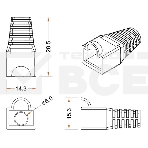Изолирующий колпачок Hyperline BOOT-YL-10 для Разъемов RJ-45, желтый (10 шт.), фото 1