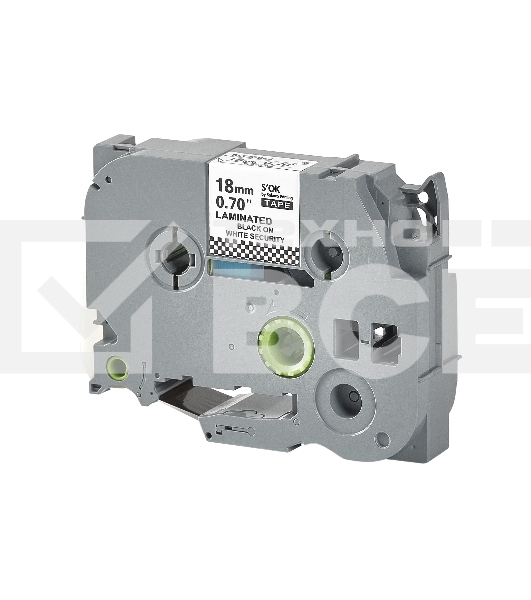 Кассета с лентой S'OK by Sakura Printing TZESE4 для Brother, черный на белом, 18мм/8м, наклейка