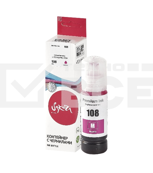 Контейнер с чернилами Sakura C13T09C34A (108M) для Epson, пурпурный, 70 мл.