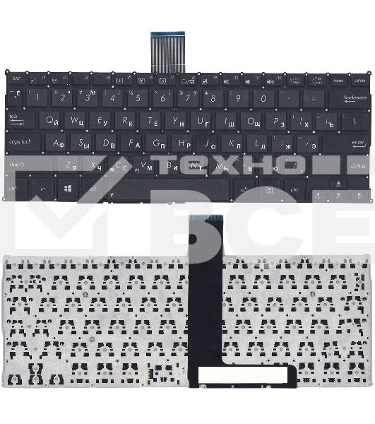 Клавиатура для ноутбука Asus F200CA F200LA F200MA X200 черная, без рамки, плоский Enter