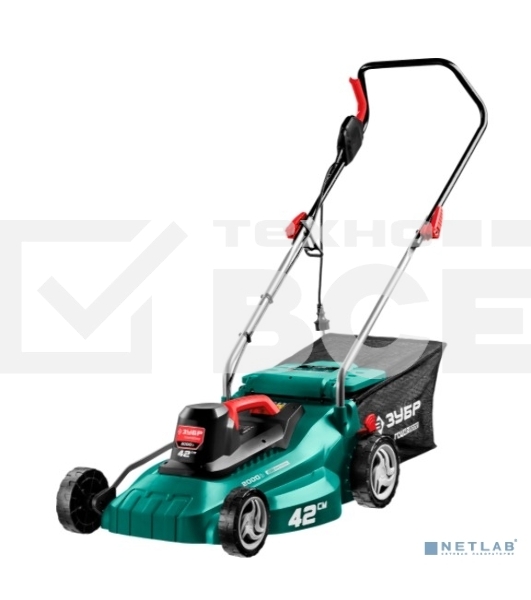 Газонокосилка сетевая, ш/с 420 мм, 11.3 кг ЗУБР 2000 Вт ГСЦ-42-2000