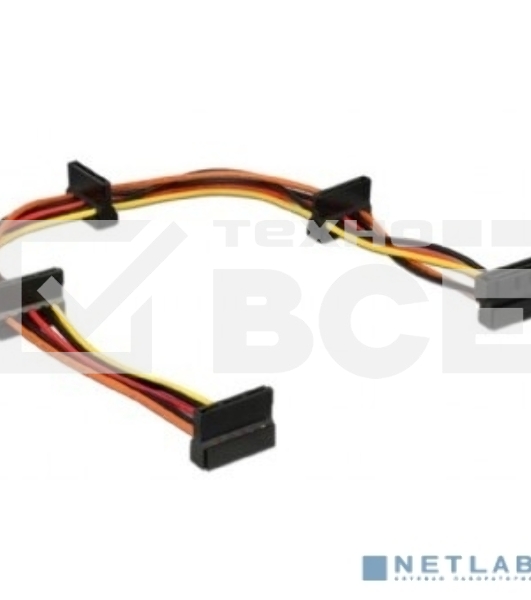Кабель Cablexpert Кабеля питания SATA, 4x15pin(M)/15pin(F), 40см (CC-SATAMF-03)