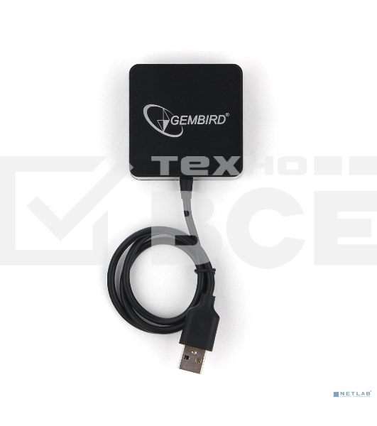 Концентратор USB 2.0 Gembird UHB-242, 4 порта, блистер, черный