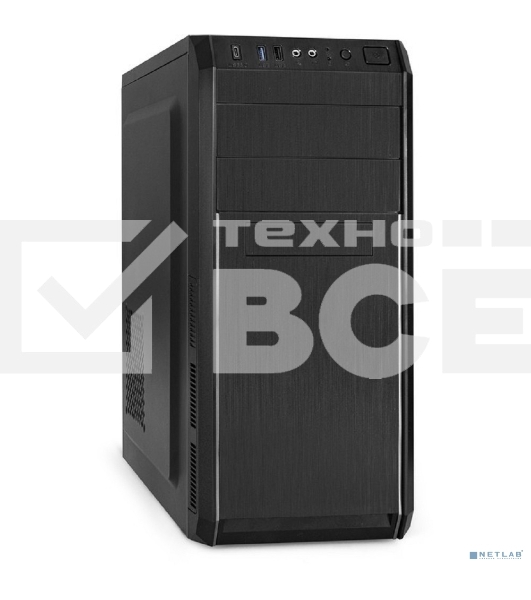 Компьютерный корпус Miditower ExeGate XP-334UC-XP450 (ATX, XP450 с вент. 12см, 1*USB+1*USB3.0+1*TypeC, аудио, черный)