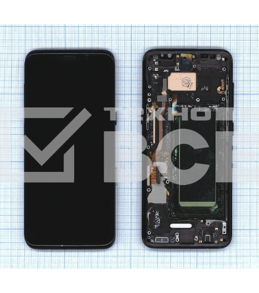 Дисплей для Samsung Galaxy S8 SM-G950F в сборе с тачскрином и рамкой OLED черный