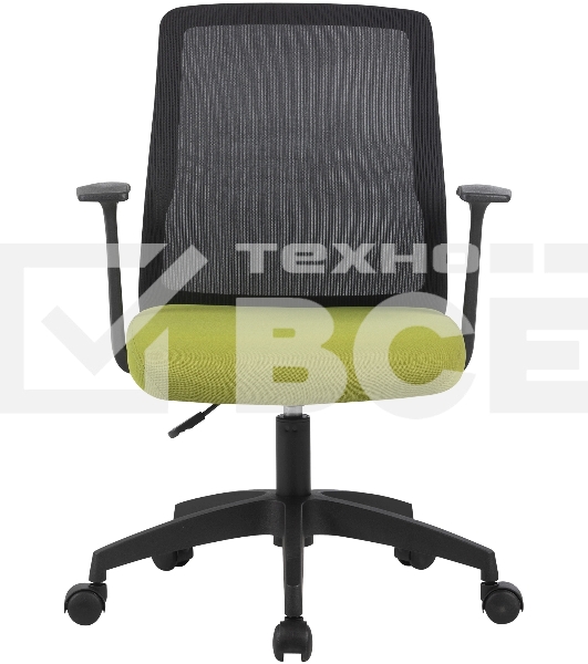 Кресло компьютерное Cactus CS-MC222-BKGN черный, сиденье салатовый, сетка/ткань, низк.спин. крестов. пластик, пластик черный