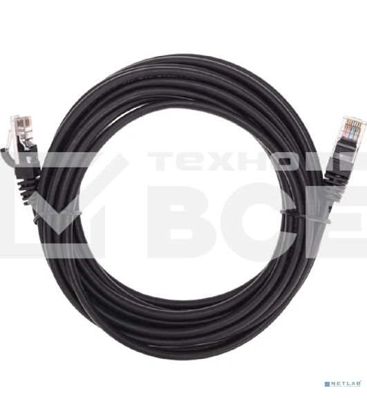 Патч-корд U/UTP, CAT 5e, RJ45-RJ45, 26AWG, ZH нг(А)-HF, черный, 5м  REXANT