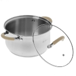 Кастрюля Zeidan Z-50238 3,0 л со стекл. крышкой 3,0 л (O18х11.5 см), нерж.сталь, внутренняя -зеркальная полировка, снаружи - комбинированная полировка, шкала литража, 5-ти слойное капсулир. дно, подарочная упаковка с пластиковой ручкой., фото4