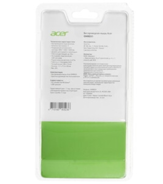 Мышь беспроводная Acer OMR031 черный/синий, 1600 dpi, радиоканал, USB, кнопки - 4