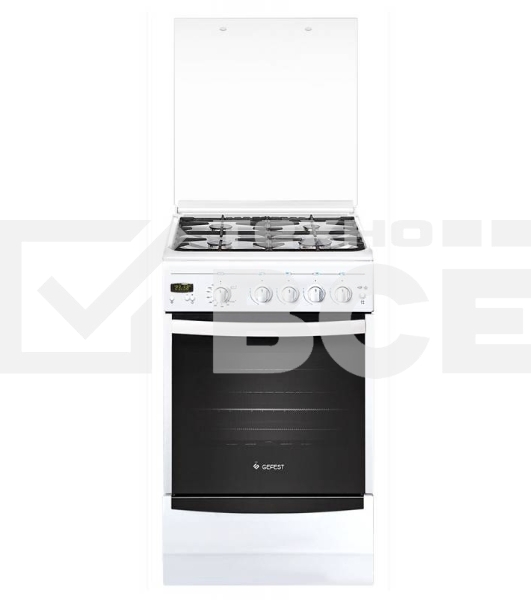 Плита газовая Gefest ПГ 5100-03 0002 белый, конфорок 4 шт, духовка 52 л, 50 см x 85 см x 58.5 см