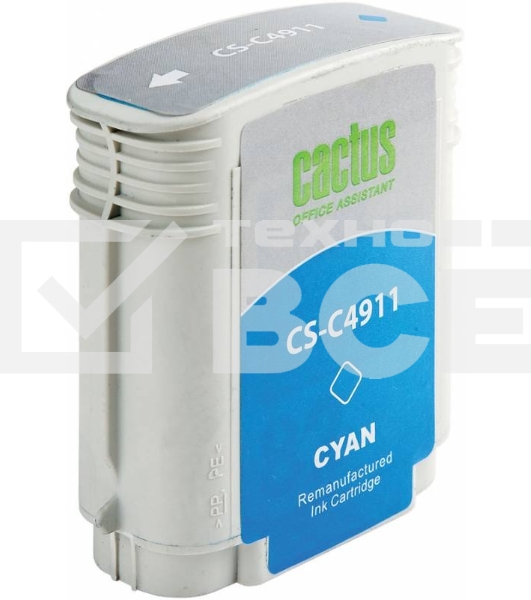 Картридж струйный Cactus CS-C4911 №82 голубой (72 ml) для HP Design Jet 500/800C