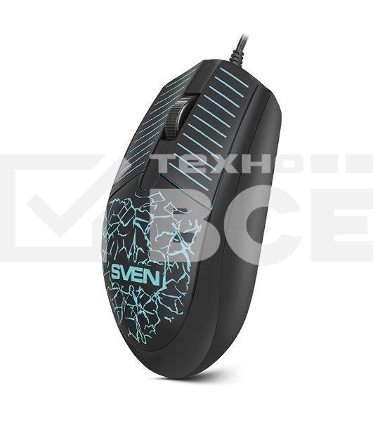 Мышь проводная SVEN RX-70 черный, 1200 dpi, USB, кнопки - 3