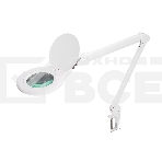 Лупа на струбцине Rexant, круглая, 5D, с подсветкой 72 SMD, сенсорный регулятор яркости, белая, фото 1