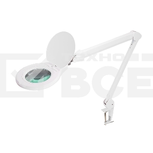 Лупа на струбцине Rexant, круглая, 5D, с подсветкой 72 SMD, сенсорный регулятор яркости, белая