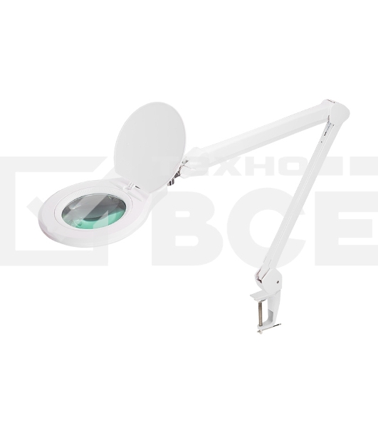 Лупа на струбцине Rexant, круглая, 5D, с подсветкой 72 SMD, сенсорный регулятор яркости, белая