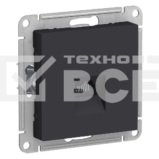 Розетка компьютерная RJ45 Systeme electric ATN001083 ATLASDESIGN, механизм, КАРБОН
