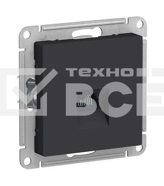 Розетка компьютерная RJ45 Systeme electric ATN001083 ATLASDESIGN, механизм, КАРБОН