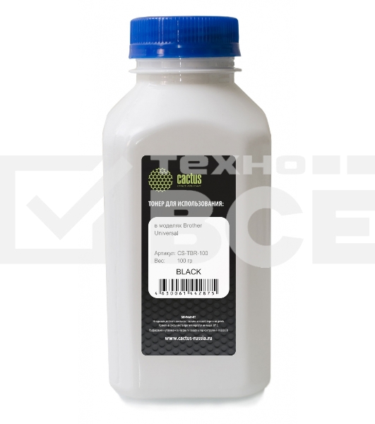 Тонер Cactus CS-TBR-100 черный (флакон 100гр) Universal toner для Brother