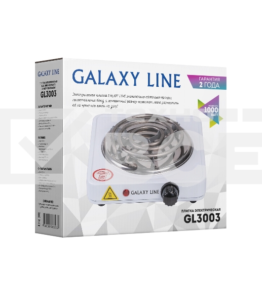 Электрическая плитка Galaxy Line GL 3003, белый, электрическая, 1000 Вт