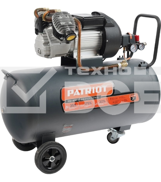 Компрессор Patriot поршневой масляный Professional 100-400, 400 л/мин, 8 бар, 2200 Вт, 100 л, быстросъемный 1/4