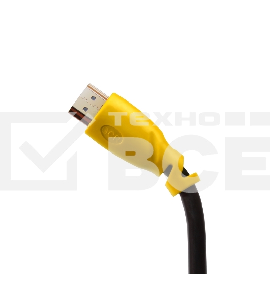 Кабель Greenconnect5.0m HDMI версия 1.4,черный, желтые коннекторы, OD7.3mm, 30/30 AWG, позолоченные контакты, Ethernet 10.2 Гбит/с, 3D, 4K, экран