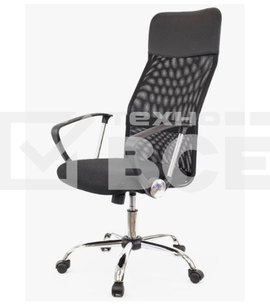 Кресло офисное Everprof Ultra T черный (Акриловая сетка, ткань, хром, ролики, ТопГан)