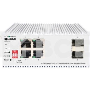 Коммутатор  Managed L2 Industrial Fast Ring Switch 4x1000Base-T, 2x1000Base-X SFP, Surge 4KV, -40 to 75°C