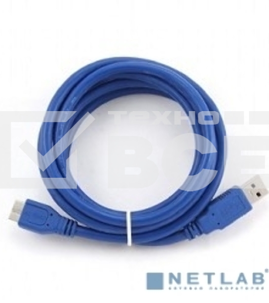 Кабель USB 3.0 для соед. 1.8м А-microB (5 pin) Gembird PRO позол.конт., пакет CCP-mUSB3-AMBM-6