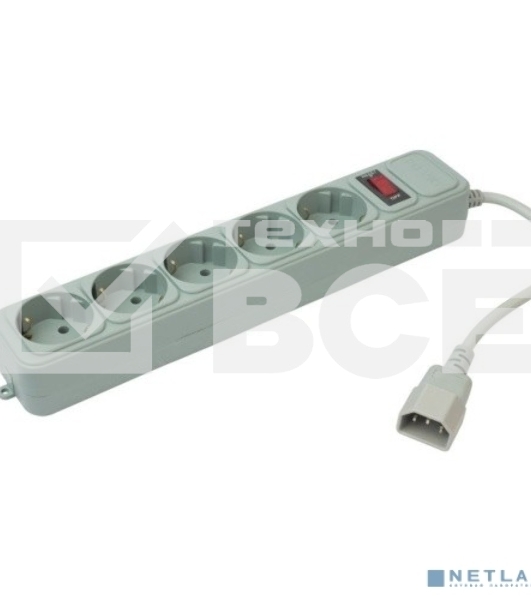 Сетевой фильтр PC Pet AP01006-E-GR 1.8м (5 розеток) серый