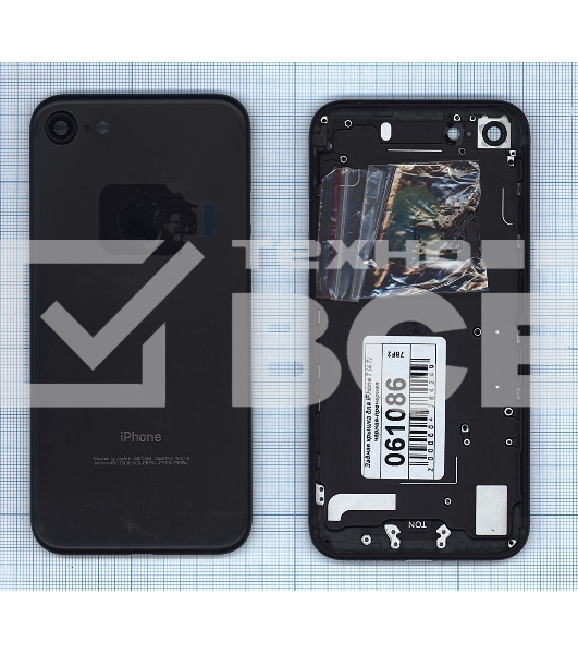 Задняя крышка для iPhone 7 (4.7) черный-пречерный Jet Black