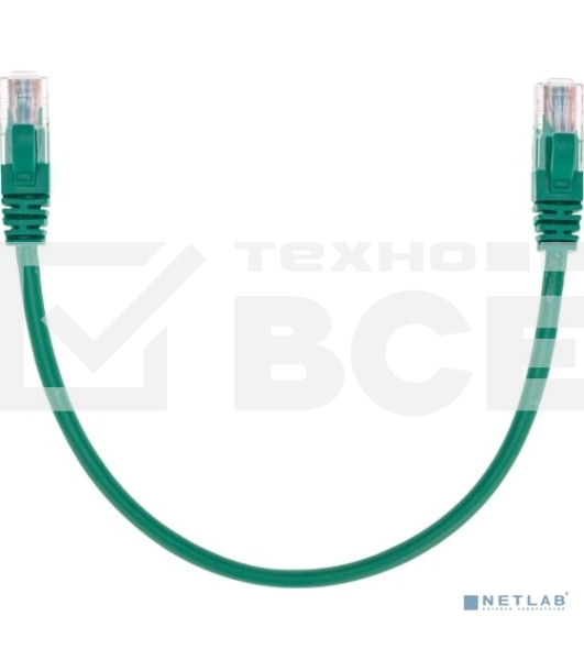 Патч-корд U/UTP, CAT 5e, RJ45-RJ45, 26AWG, ZH нг(А)-HF, зеленый, 0,3м  REXANT