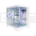 Корпус 1STPLAYER UVIEW UV5 ARGB White / mATX / 3x120mm ARGB fans / UV5-WH-2FC7R-W-1FC7-W, фото 1