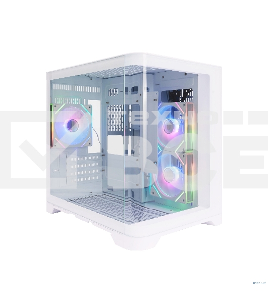 Корпус 1STPLAYER UVIEW UV5 ARGB White / mATX / 3x120mm ARGB fans / UV5-WH-2FC7R-W-1FC7-W
