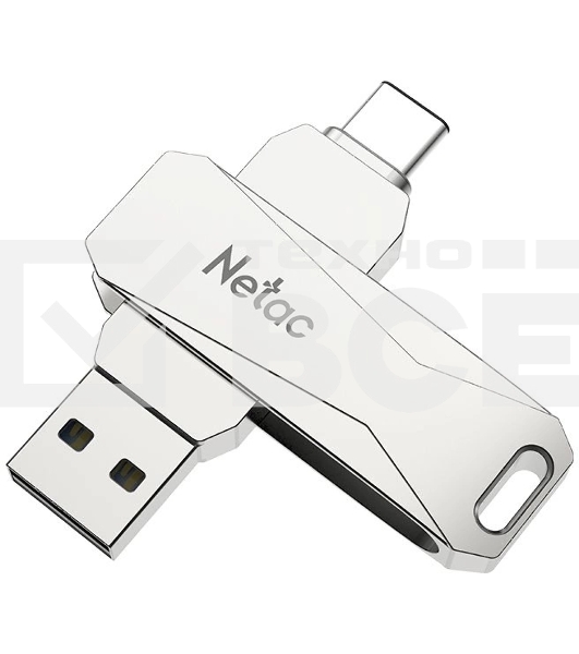 Флеш диск USB Drive Netac U782C dual USB3.0+TypeC 64GB, retail version