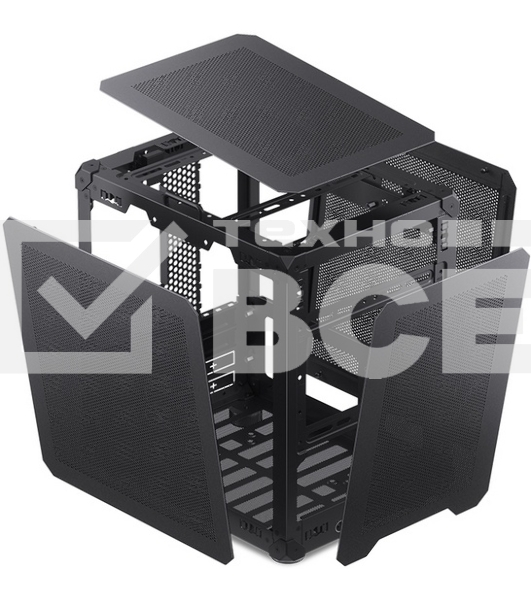 Компьютерный корпус JONSBO Computer Case C6Handle black hang-in version черный, Mini-Tower, материнская плата mATX, без БП, прозрачная боковая панель