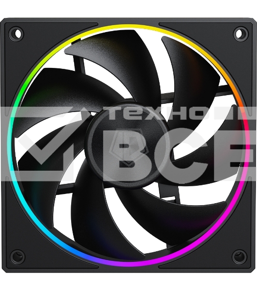 Вентилятор для корпуса ID-Cooling AF-127-ARGb-K черный, 120 мм, 2000 об/мин, 29.9 дБ, 4 pin