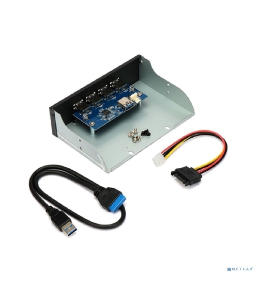Планка USB 3.0 на переднюю панель 5.25' Gembird, FP5.25-USB3-4A, 4xUSB-A 3.0