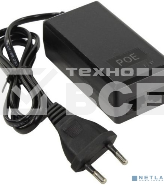 ORIENT SAP-C48POE 1A, PoE инжектор питания 48 Вт, AC 100-240V/ DC 48V, 1.0A, вход: RJ45 LAN 10/100, выход: RJ45 PoE тип B (4/5+,7/8-), совместим с оборудованием PoE IEEE 802.3af, (30672)