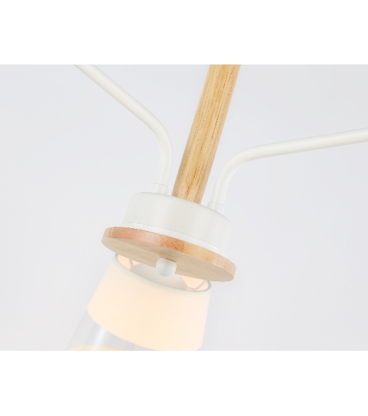 Светильник Ambrella light TR4737/3 WH/LW белый/светлое дерево E27/3 max 40W D760*350