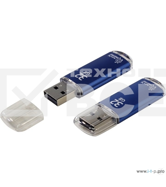 Флешка USB Smartbuy R/W V-Cut series Blue SB32GbVC-B, 32Gb, USB 2.0, R/W 25/15, голубой