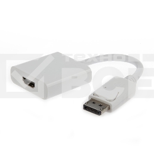 Переходник DisplayPort ->; HDMI Cablexpert A-DPM-HDMIF-002-W 20M/19F, белый, пакет (078733)