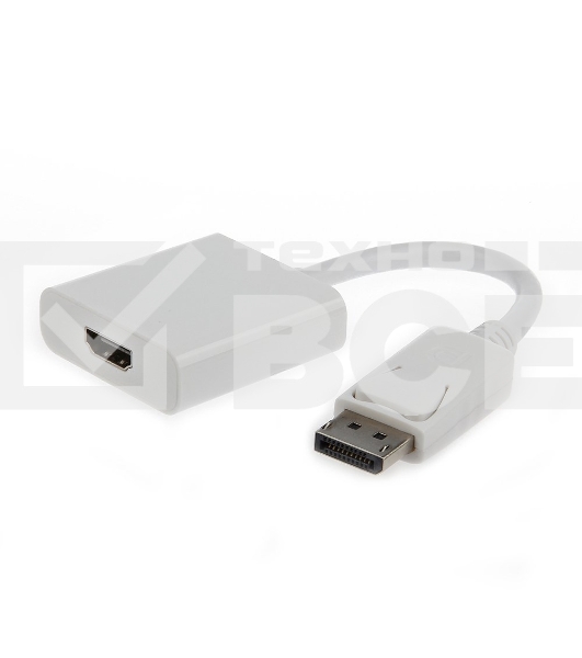 Переходник DisplayPort ->; HDMI Cablexpert A-DPM-HDMIF-002-W 20M/19F, белый, пакет (078733)